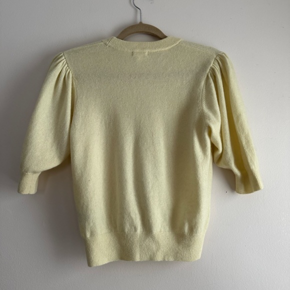 Minnie Rose • Puff Quarter Sleeve Cashmere Cardigan - Picture 6 of 6